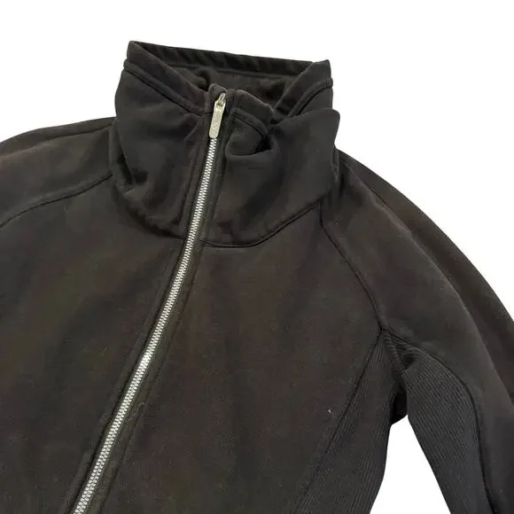 Lululemon Black Funnel Neck Full Zip Jacket Size 4 - Picture 3 of 10